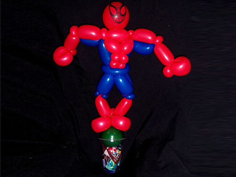 Balloon spider Man on lolly cup